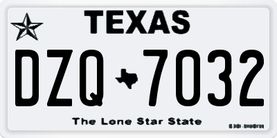 TX license plate DZQ7032
