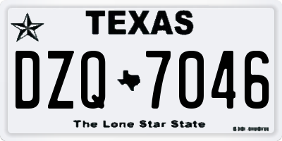TX license plate DZQ7046