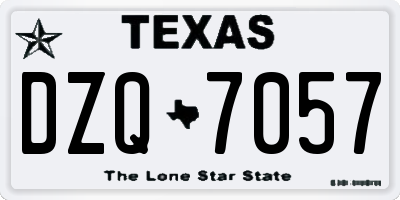 TX license plate DZQ7057