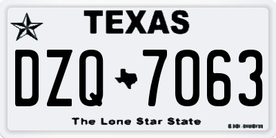 TX license plate DZQ7063
