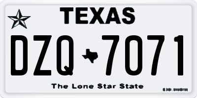 TX license plate DZQ7071