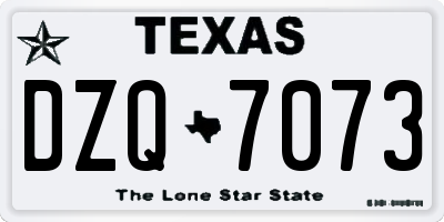 TX license plate DZQ7073