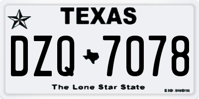 TX license plate DZQ7078