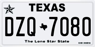 TX license plate DZQ7080