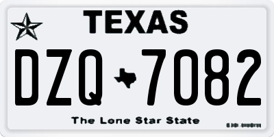 TX license plate DZQ7082