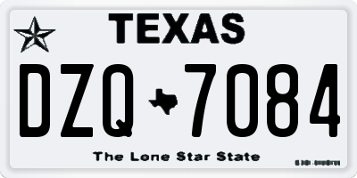 TX license plate DZQ7084