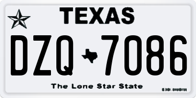 TX license plate DZQ7086