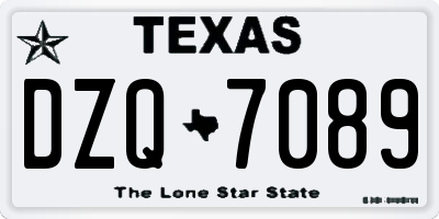 TX license plate DZQ7089