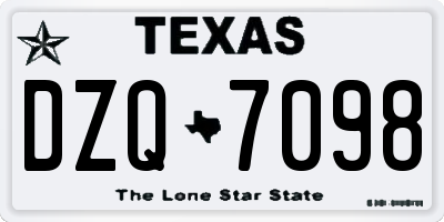 TX license plate DZQ7098