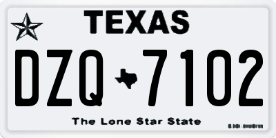 TX license plate DZQ7102