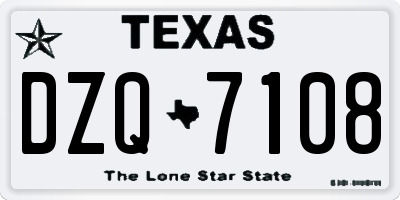 TX license plate DZQ7108