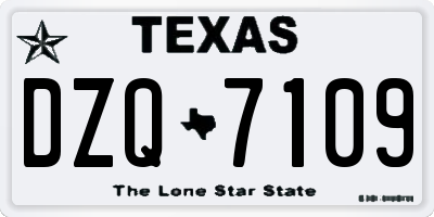 TX license plate DZQ7109