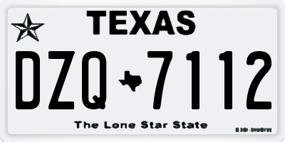 TX license plate DZQ7112