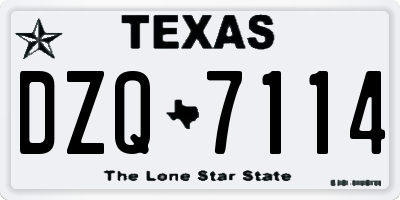 TX license plate DZQ7114