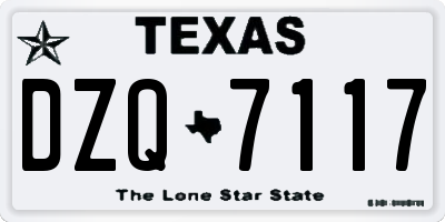 TX license plate DZQ7117
