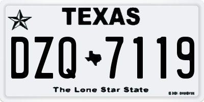 TX license plate DZQ7119