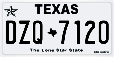 TX license plate DZQ7120