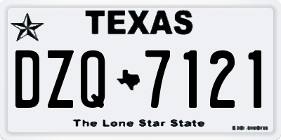TX license plate DZQ7121