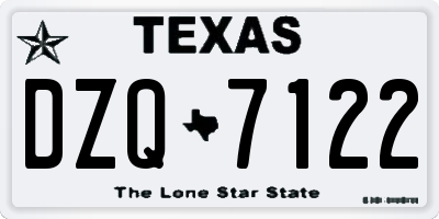 TX license plate DZQ7122