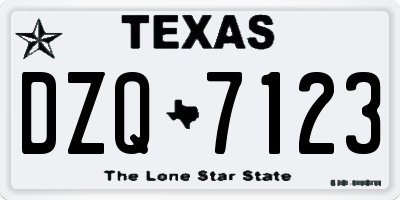 TX license plate DZQ7123