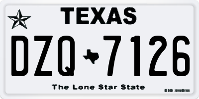 TX license plate DZQ7126