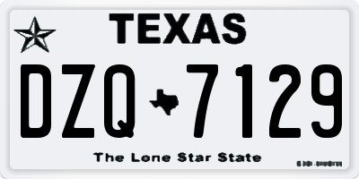 TX license plate DZQ7129