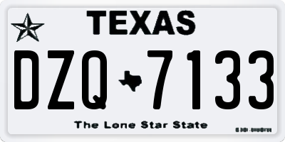 TX license plate DZQ7133