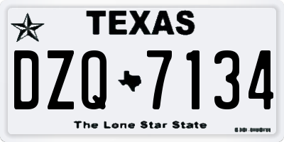 TX license plate DZQ7134