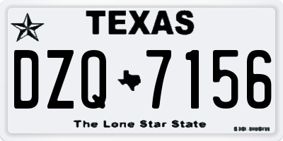 TX license plate DZQ7156