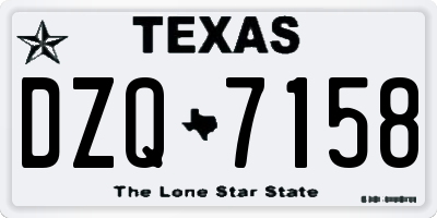 TX license plate DZQ7158