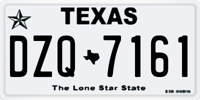 TX license plate DZQ7161