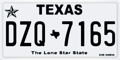 TX license plate DZQ7165
