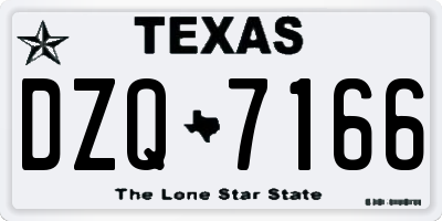 TX license plate DZQ7166