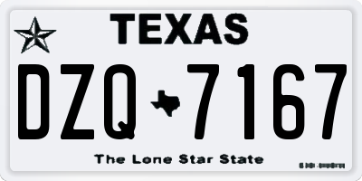 TX license plate DZQ7167