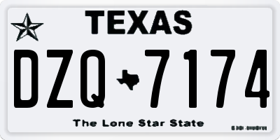TX license plate DZQ7174