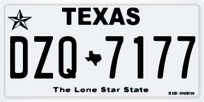 TX license plate DZQ7177