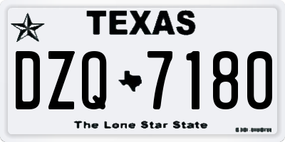 TX license plate DZQ7180