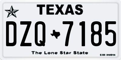 TX license plate DZQ7185