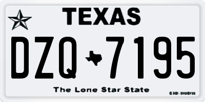 TX license plate DZQ7195