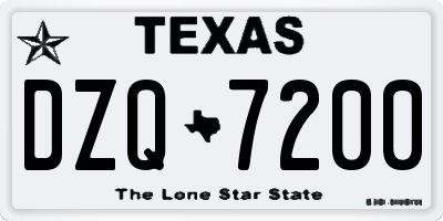 TX license plate DZQ7200