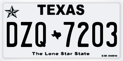 TX license plate DZQ7203