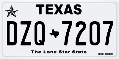 TX license plate DZQ7207