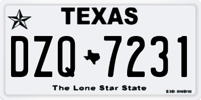 TX license plate DZQ7231