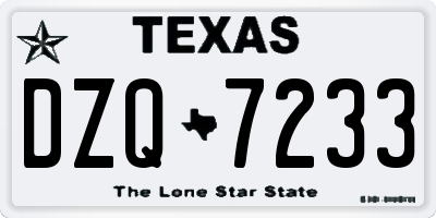TX license plate DZQ7233
