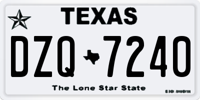 TX license plate DZQ7240