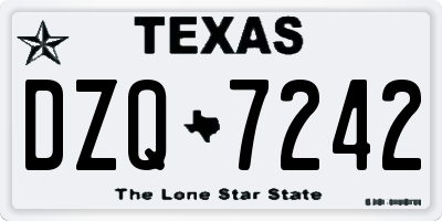 TX license plate DZQ7242