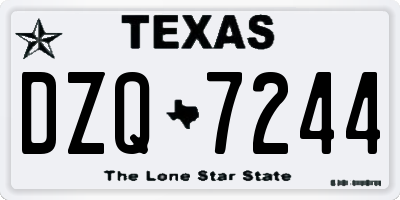 TX license plate DZQ7244
