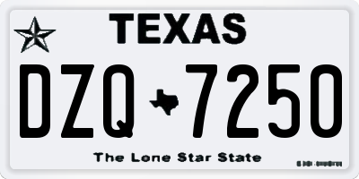 TX license plate DZQ7250