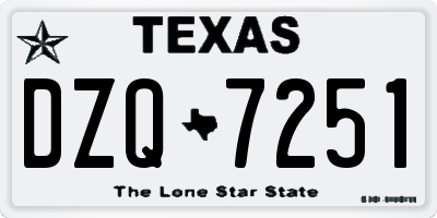TX license plate DZQ7251