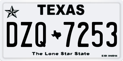 TX license plate DZQ7253